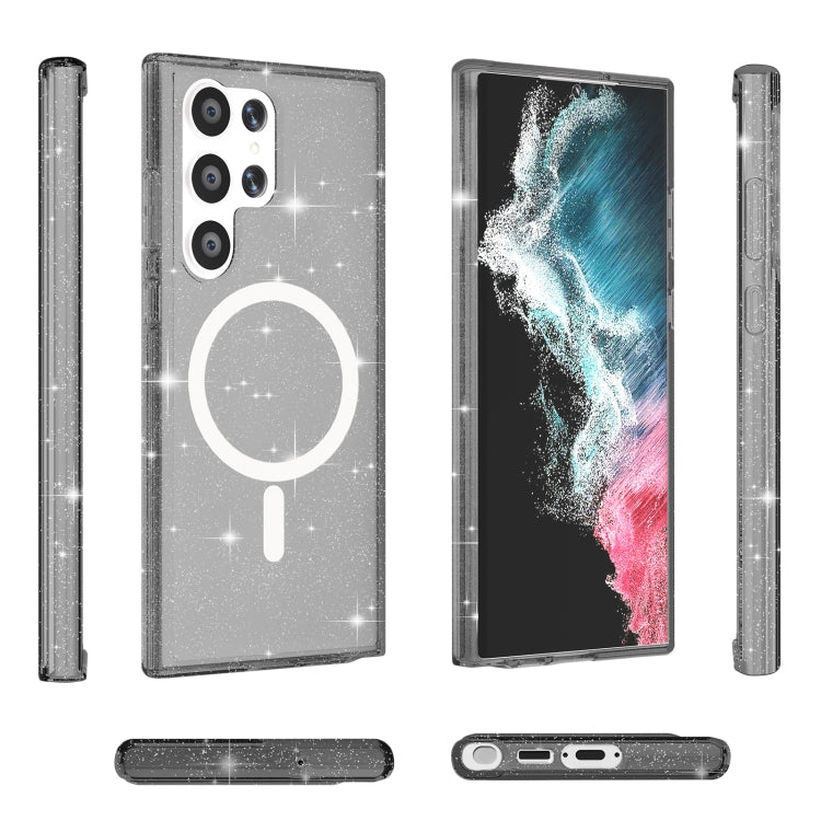 For Samsung Galaxy S24 Ultra 5G Terminator Style Glitter Powder MagSafe Magnetic Phone Case(Black) - Galaxy S24 Ultra 5G Cases by PMC TechLife | Online Shopping South Africa | PMC TechLife