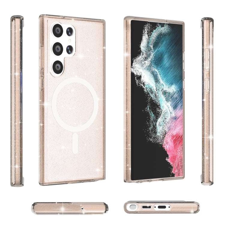 For Samsung Galaxy S24 Ultra 5G Terminator Style Glitter Powder MagSafe Magnetic Phone Case(Gold) - Galaxy S24 Ultra 5G Cases by PMC TechLife | Online Shopping South Africa | PMC TechLife