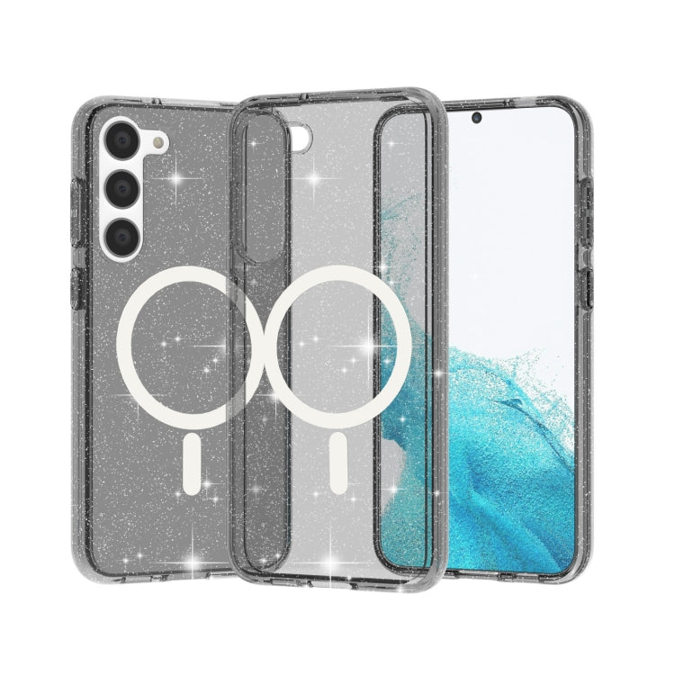 For Samsung Galaxy S24 5G Terminator Style Glitter Powder MagSafe Magnetic Phone Case(Black) - Galaxy S24 5G Cases by PMC TechLife | Online Shopping South Africa | PMC TechLife