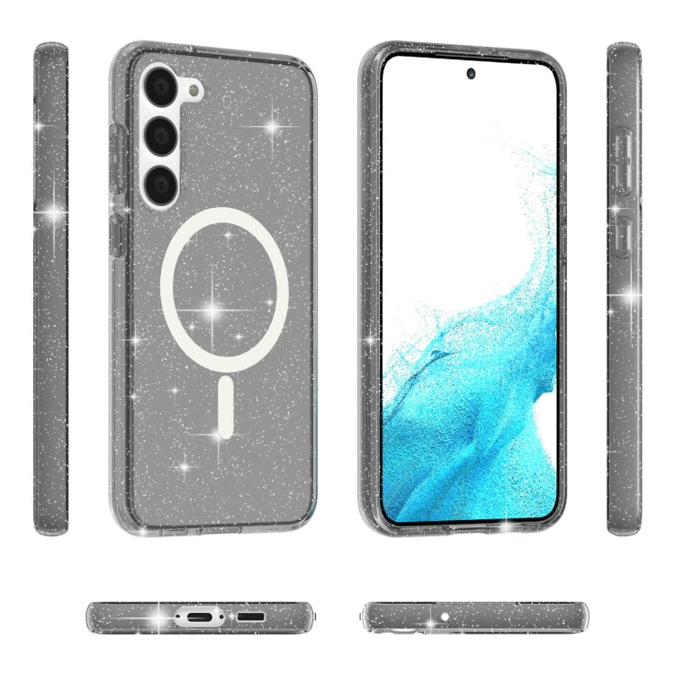 For Samsung Galaxy S24 5G Terminator Style Glitter Powder MagSafe Magnetic Phone Case(Black) - Galaxy S24 5G Cases by PMC TechLife | Online Shopping South Africa | PMC TechLife