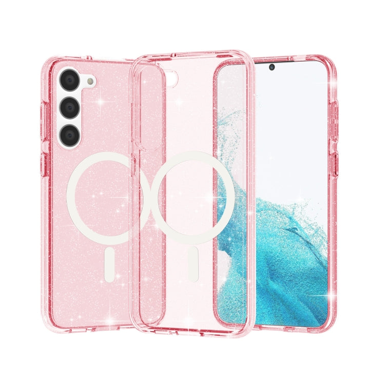For Samsung Galaxy S24 5G Terminator Style Glitter Powder MagSafe Magnetic Phone Case(Pink) - Galaxy S24 5G Cases by PMC TechLife | Online Shopping South Africa | PMC TechLife
