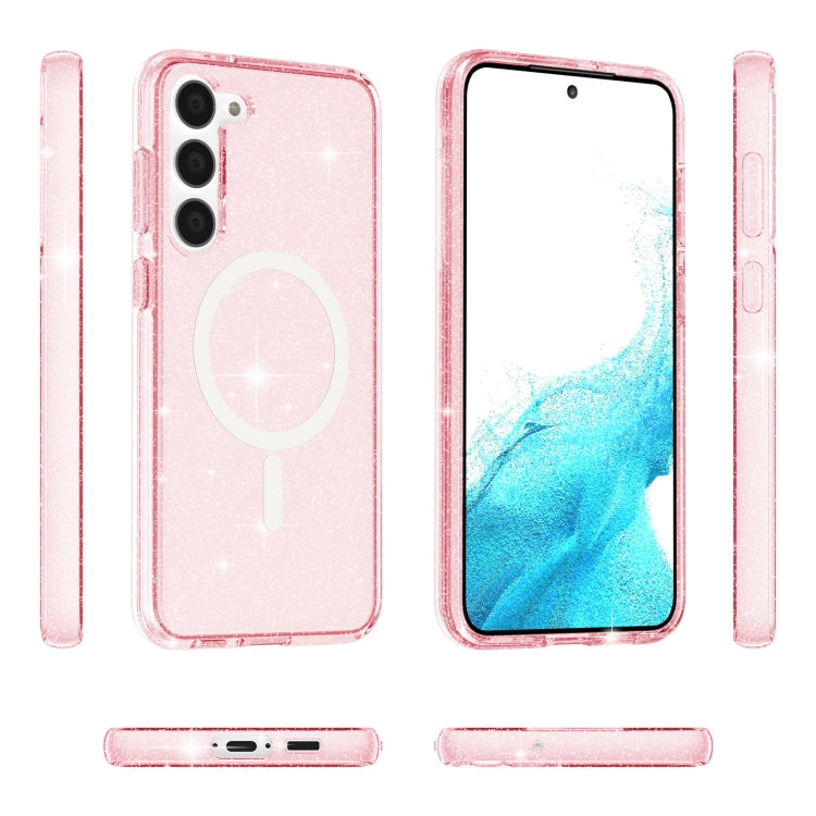 For Samsung Galaxy S24 5G Terminator Style Glitter Powder MagSafe Magnetic Phone Case(Pink) - Galaxy S24 5G Cases by PMC TechLife | Online Shopping South Africa | PMC TechLife
