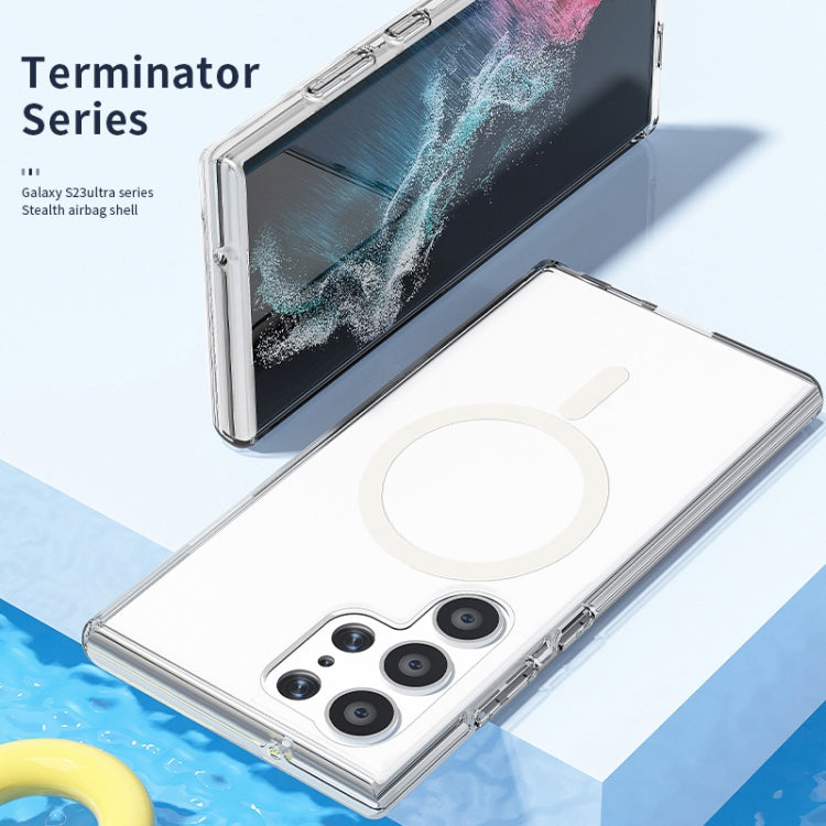 For Samsung Galaxy S24 Ultra 5G Terminator Style Glitter Powder MagSafe Magnetic Phone Case(White) - Galaxy S24 Ultra 5G Cases by PMC TechLife | Online Shopping South Africa | PMC TechLife