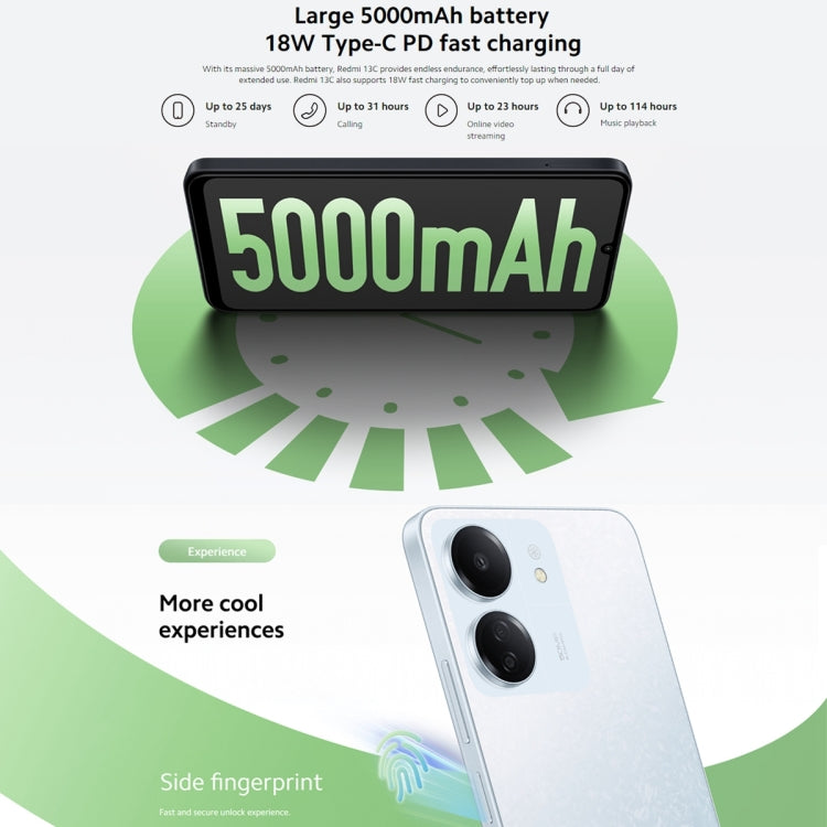 Xiaomi Redmi 13C 5G, 4GB+128GB,  6.74 inch MIUI 14 MediaTek Dimensity 6100+ Octa Core 2.2GHz, NFC, Network: 5G, Not Support Google Play(Startrail Silver) - free shipping - PMC TechLife - Order now!
