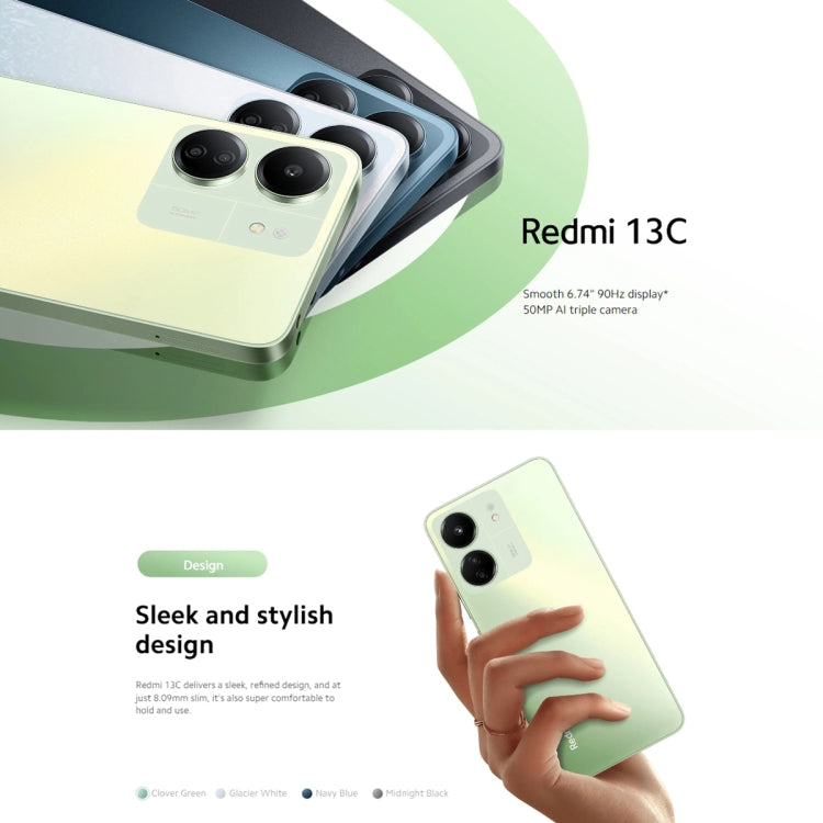 Xiaomi Redmi 13C 5G, 6GB+128GB,  6.74 inch MIUI 14 MediaTek Dimensity 6100+ Octa Core 2.2GHz, NFC, Network: 5G, Not Support Google Play(Startrail Silver) - free shipping - PMC TechLife - Order now!
