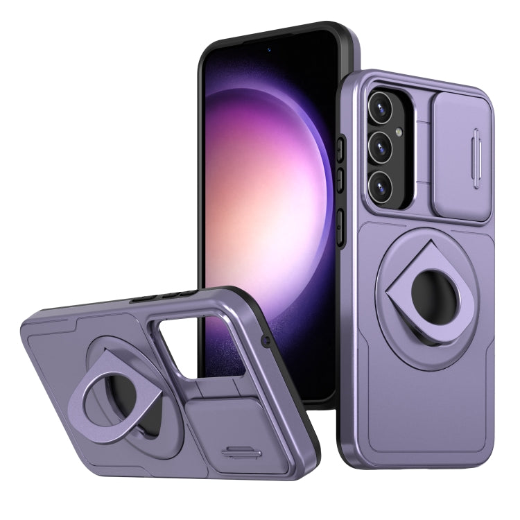 For Samsung Galaxy S23 FE 5G Camshield MagSafe Ring Holder Armor Phone Case(Puple) - Galaxy S23 FE 5G Cases by PMC TechLife | Online Shopping South Africa | PMC TechLife