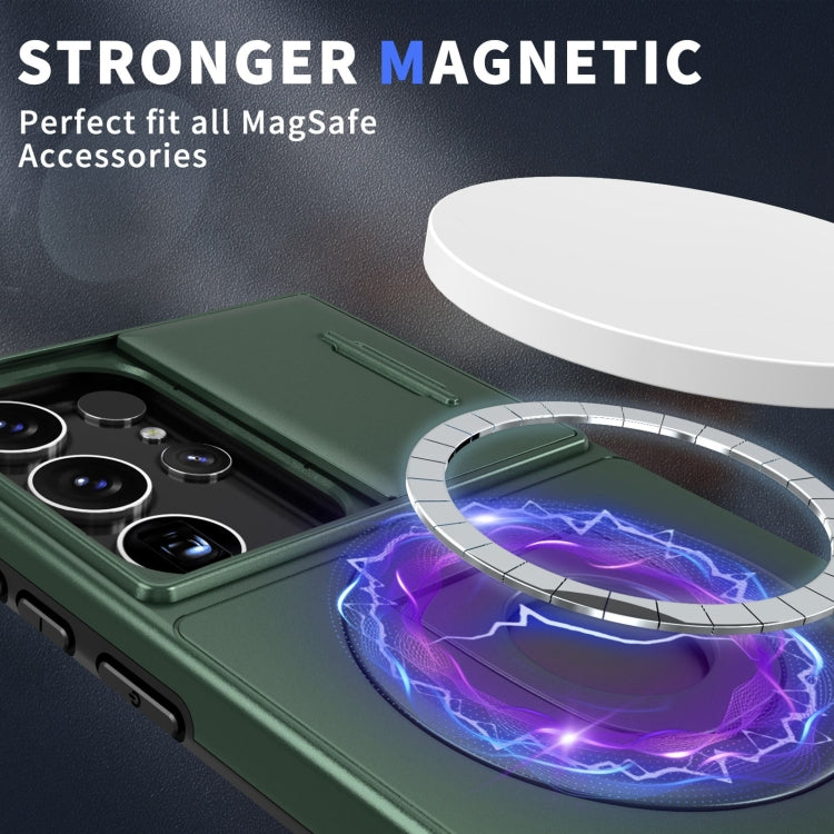 For Samsung Galaxy S23 Ultra 5G Camshield MagSafe Ring Holder Armor Phone Case(Deep Green) - Galaxy S23 Ultra 5G Cases by PMC TechLife | Online Shopping South Africa | PMC TechLife