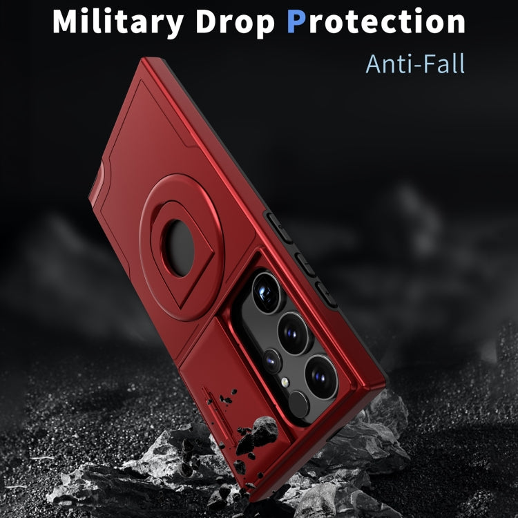 For Samsung Galaxy S23 Ultra 5G Camshield MagSafe Ring Holder Armor Phone Case(Red) - Galaxy S23 Ultra 5G Cases by PMC TechLife | Online Shopping South Africa | PMC TechLife