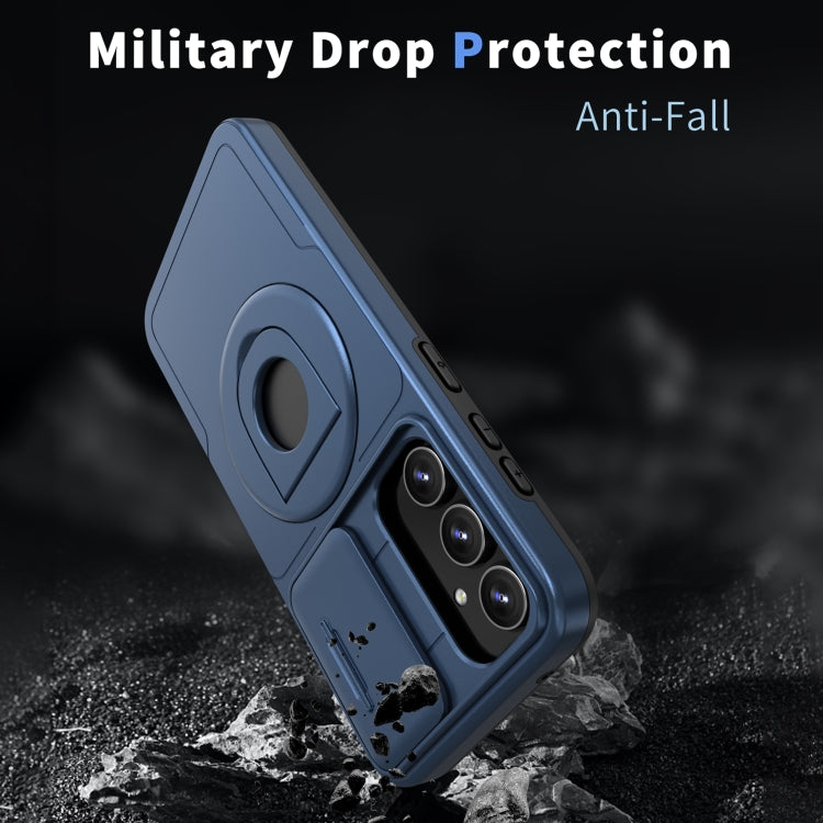 For Samsung Galaxy S23+ 5G Camshield MagSafe Ring Holder Armor Phone Case(Blue) - Galaxy S23+ 5G Cases by PMC TechLife | Online Shopping South Africa | PMC TechLife