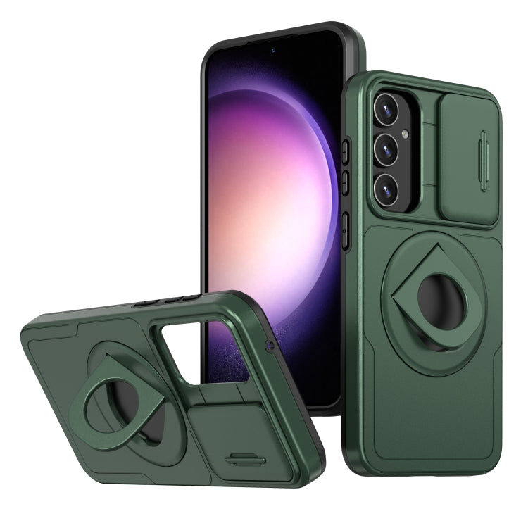 For Samsung Galaxy S22 5G Camshield MagSafe Ring Holder Armor Phone Case(Deep Green) - Galaxy S22 5G Cases by PMC TechLife | Online Shopping South Africa | PMC TechLife