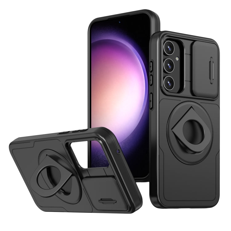 For Samsung Galaxy S22+ 5G Camshield MagSafe Ring Holder Armor Phone Case(Black) - Galaxy S22+ 5G Cases by PMC TechLife | Online Shopping South Africa | PMC TechLife | Buy Now Pay Later Mobicred