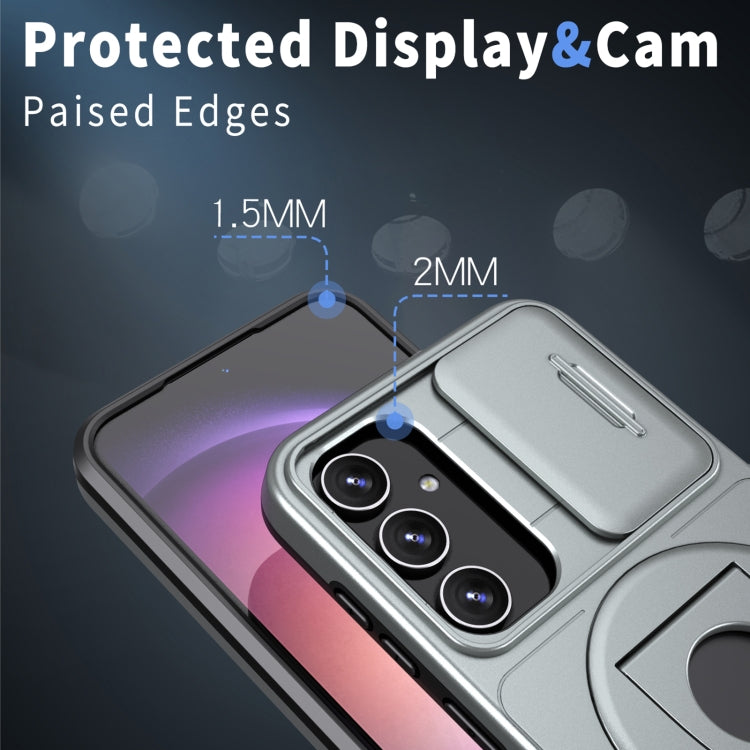 For Samsung Galaxy S22+ 5G Camshield MagSafe Ring Holder Armor Phone Case(Titanium Grey) - Galaxy S22+ 5G Cases by PMC TechLife | Online Shopping South Africa | PMC TechLife | Buy Now Pay Later Mobicred