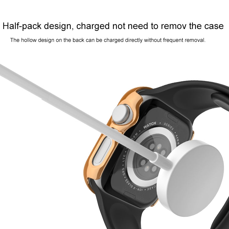 For Apple Watch Series 6 / 5 / 4 / SE 44mm Plating Row Diamond Hollow PC Watch Case(Black) - free shipping - PMC TechLife - Order now!