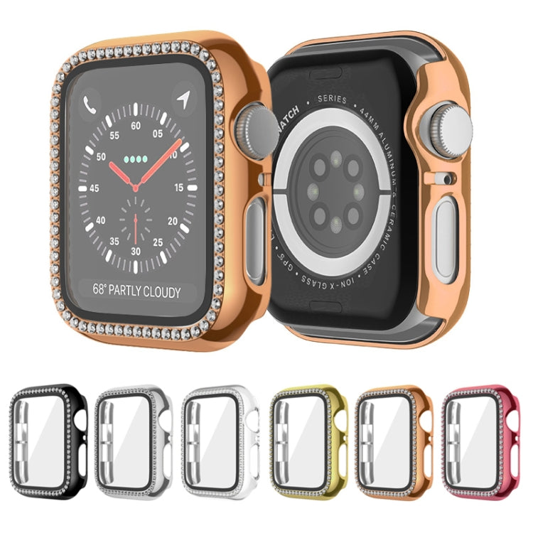 For Apple Watch Series 6 / 5 / 4 / SE 40mm Plating Row Diamond PC Watch Case with Film(Transparent) - free shipping - PMC TechLife - Order now!