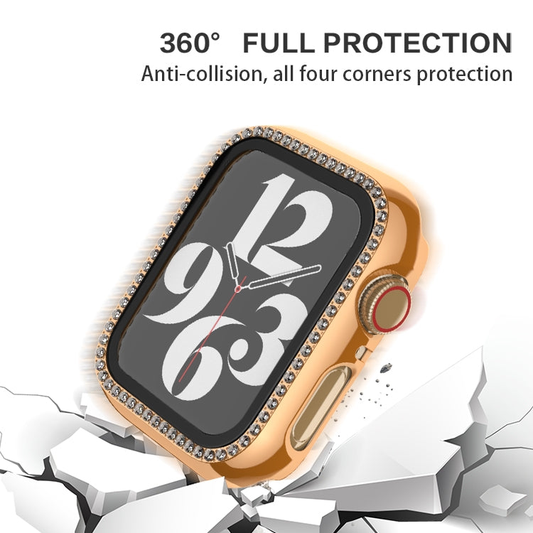 For Apple Watch Series 6 / 5 / 4 / SE 40mm Plating Row Diamond PC Watch Case with Film(Transparent) - free shipping - PMC TechLife - Order now!