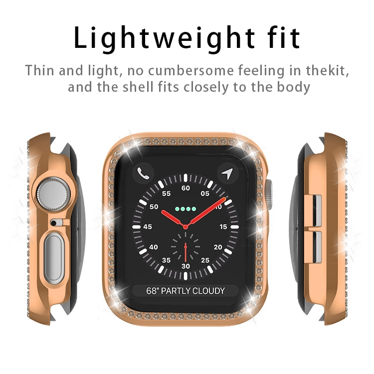 For Apple Watch Series 3 / 2 / 1 38mm Plating Row Diamond PC Watch Case with Film(Rose Gold) - free shipping - PMC TechLife - Order now!