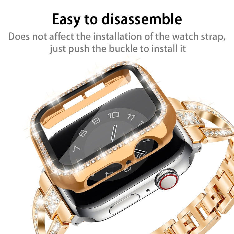 For Apple Watch Series 6 / 5 / 4 / SE 40mm Plating Row Diamond PC Watch Case with Film(Transparent) - free shipping - PMC TechLife - Order now!