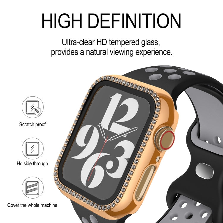 For Apple Watch Series 3 / 2 / 1 38mm Plating Row Diamond PC Watch Case with Film(Rose Gold) - free shipping - PMC TechLife - Order now!
