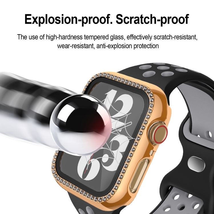 For Apple Watch Series 6 / 5 / 4 / SE 40mm Plating Row Diamond PC Watch Case with Film(Transparent) - free shipping - PMC TechLife - Order now!