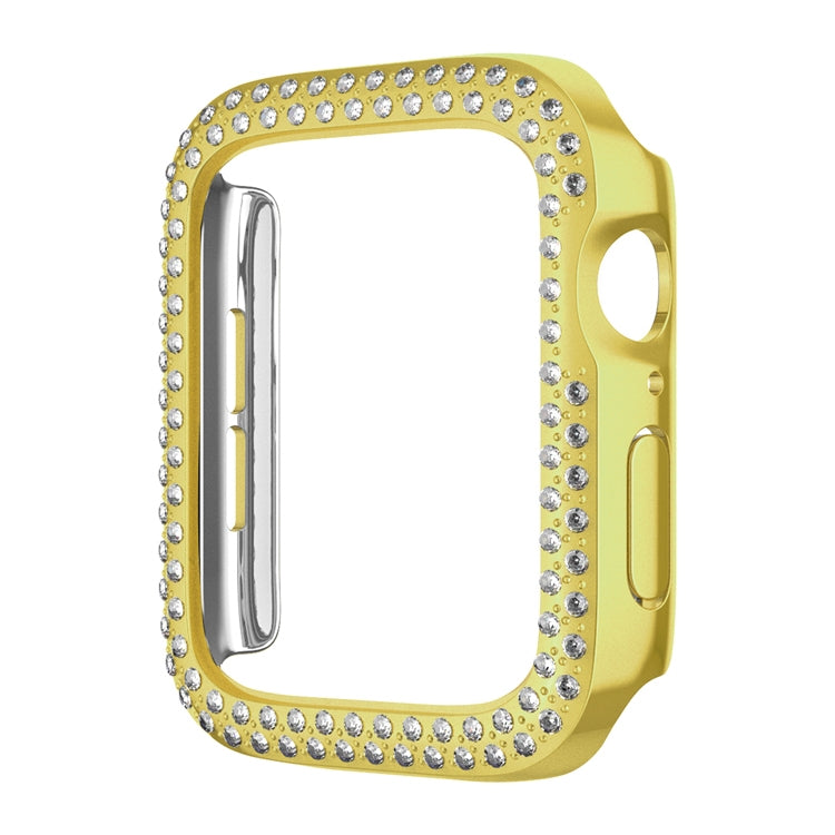 For Apple Watch Series 9 / 8 / 7 45mm Plating Dual-Row Diamond Hollow PC Watch Case(Gold) - free shipping - PMC TechLife - Order now!