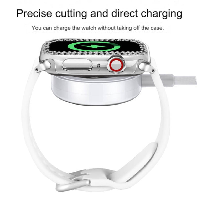 For Apple Watch Series 9 / 8 / 7 45mm Plating Dual-Row Diamond Hollow PC Watch Case(Gold) - free shipping - PMC TechLife - Order now!