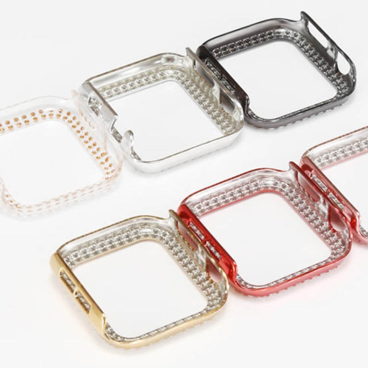 For Apple Watch Series 6 / 5 / 4 / SE 40mm Plating Dual-Row Diamond Hollow PC Watch Case(Black) - free shipping - PMC TechLife - Order now!