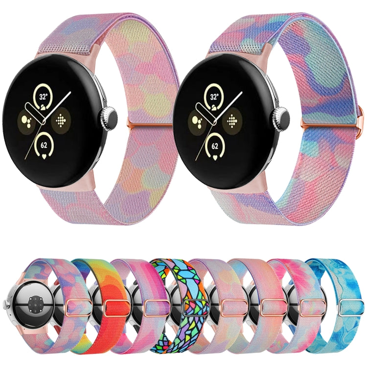 For Google Pixel Watch 2 / Pixel Watch Painted Colorful Nylon Watch Band(Purple Blue) - free shipping - PMC TechLife - Order now!
