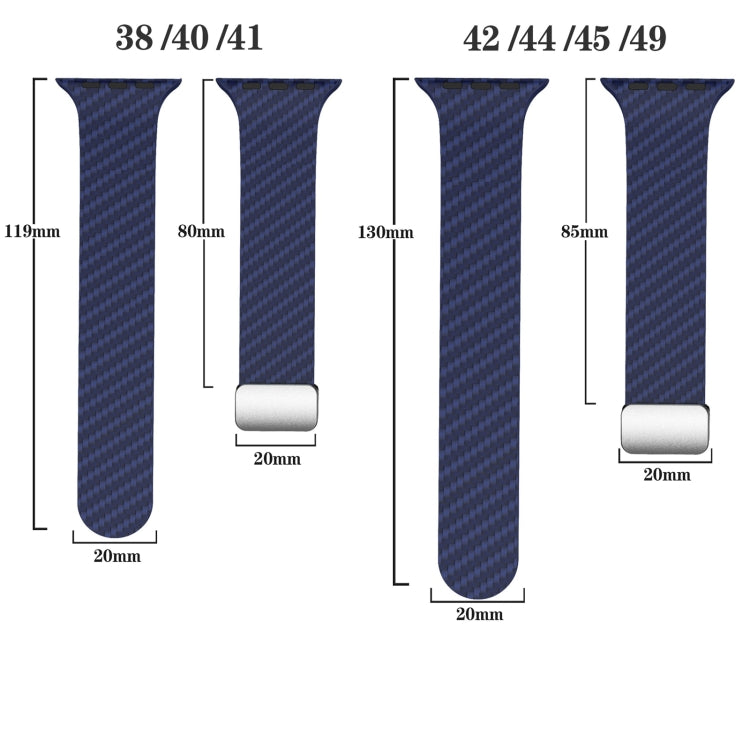 For Apple Watch Series 9 41mm Carbon Fiber Magnetic Silver Buckle Watch Band(Royal Blue Light Blue) - free shipping - PMC TechLife - Order now!