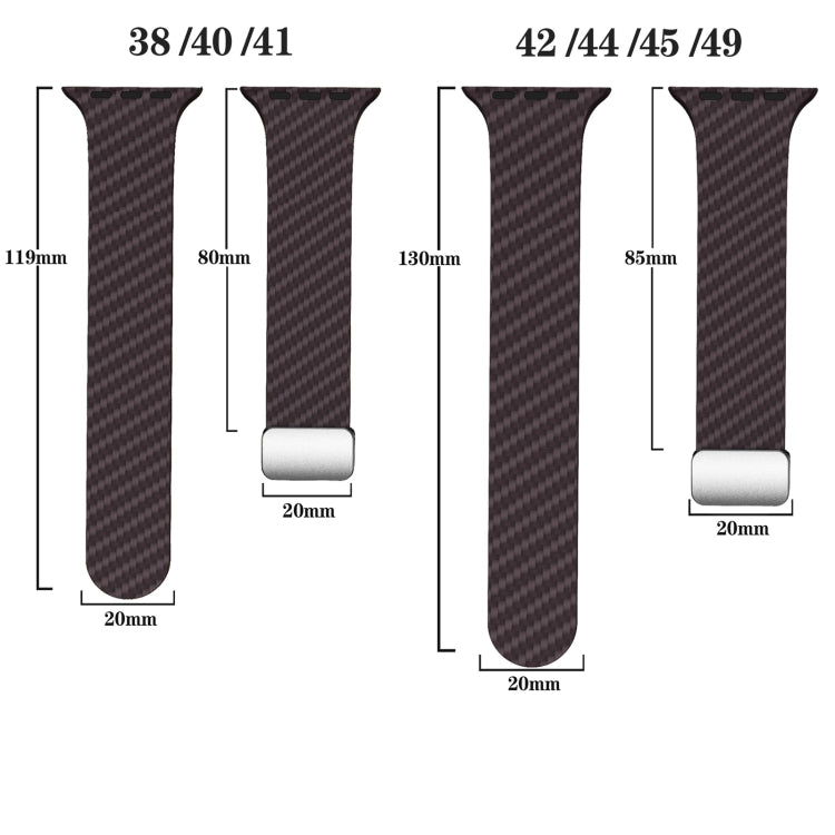 For Apple Watch SE 2022 40mm Carbon Fiber Magnetic Silver Buckle Watch Band(Dark Brown Black) - free shipping - PMC TechLife - Order now!