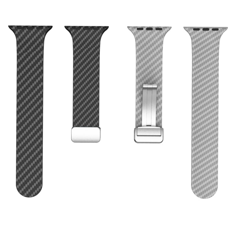 For Apple Watch Series 2 38mm Carbon Fiber Magnetic Silver Buckle Watch Band(Black Grey) - free shipping - PMC TechLife - Order now!