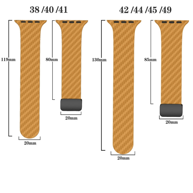 For Apple Watch Series 9 41mm Carbon Fiber Magnetic Black Buckle Watch Band(Light Brown Black) - free shipping - PMC TechLife - Order now!