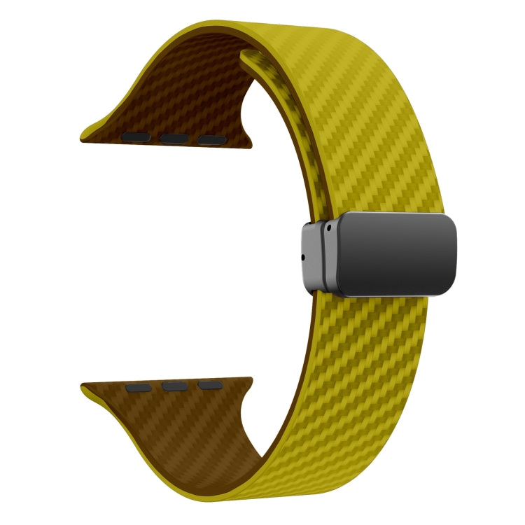 For Apple Watch Series 5 44mm Carbon Fiber Magnetic Black Buckle Watch Band(Olive Brown) - free shipping - PMC TechLife - Order now!
