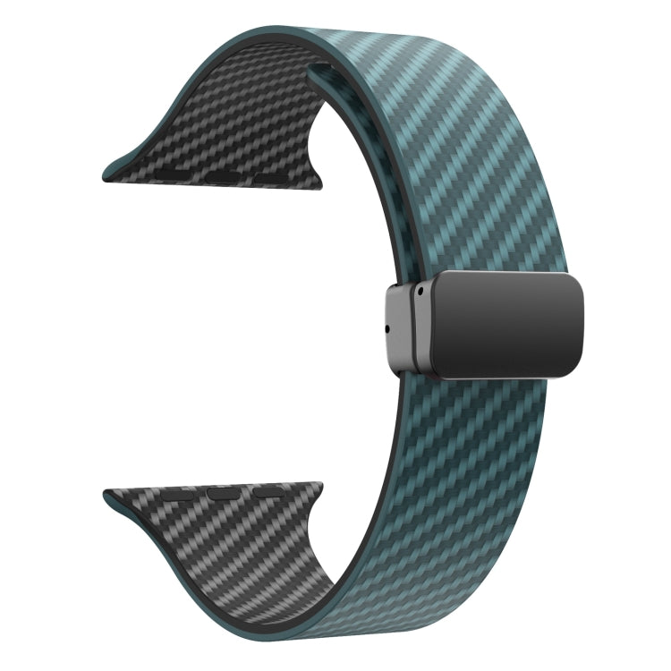 For Apple Watch Series 4 44mm Carbon Fiber Magnetic Black Buckle Watch Band(Deep Green Black) - free shipping - PMC TechLife - Order now!