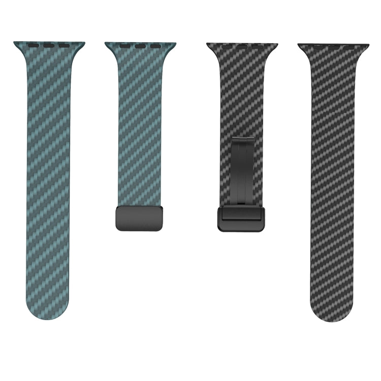 For Apple Watch Series 4 44mm Carbon Fiber Magnetic Black Buckle Watch Band(Deep Green Black) - free shipping - PMC TechLife - Order now!