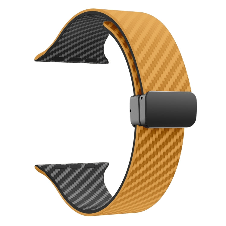 For Apple Watch Series 4 40mm Carbon Fiber Magnetic Black Buckle Watch Band(Light Brown Black) - free shipping - PMC TechLife - Order now!