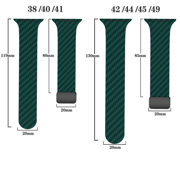 For Apple Watch Series 3 42mm Carbon Fiber Magnetic Black Buckle Watch Band(Deep Green Orange) - free shipping - PMC TechLife - Order now!