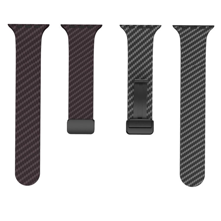 For Apple Watch Series 2 42mm Carbon Fiber Magnetic Black Buckle Watch Band(Dark Brown Black) - free shipping - PMC TechLife - Order now!