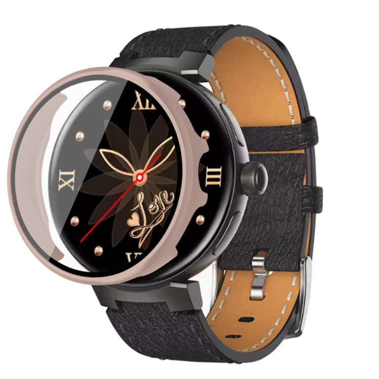 For Aigo GTV2 PC + Tempered Film Integrated Watch Protective Case(Pink) - Watch Case by PMC TechLife | Online Shopping South Africa | PMC TechLife | Buy Now Pay Later Mobicred