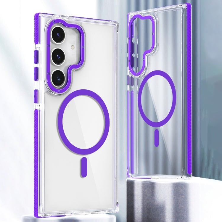 For Samsung Galaxy S24 5G Dual-Color Clear Acrylic Hybrid TPU MagSafe Phone Case(Purple) - Galaxy S24 5G Cases by PMC TechLife | Online Shopping South Africa | PMC TechLife | Buy Now Pay Later Mobicred
