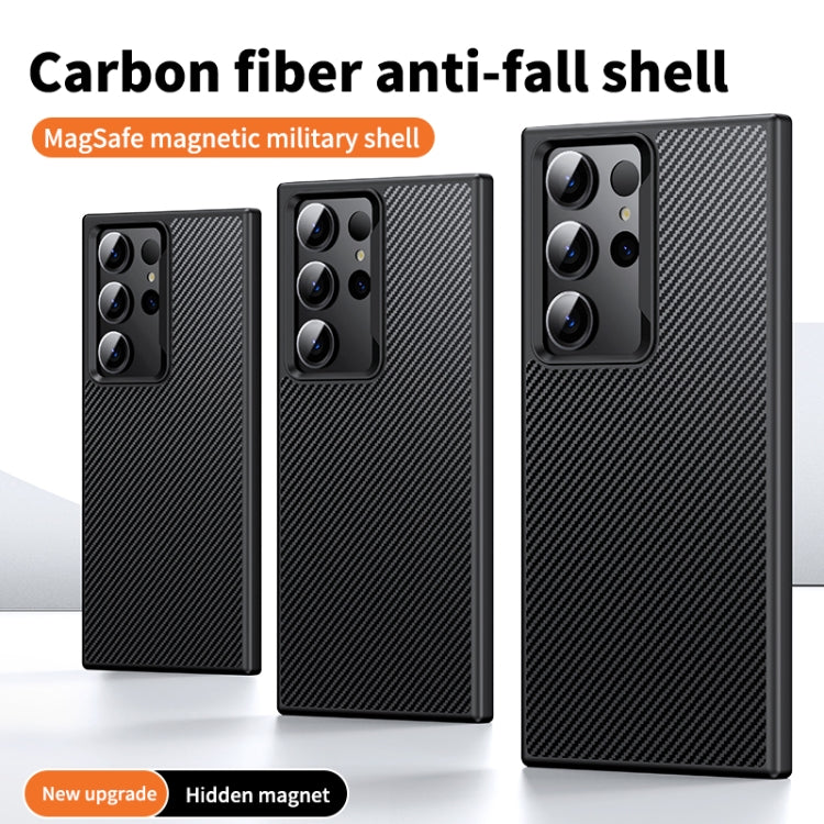 For Samsung Galaxy S23 Ultra 5G MagSafe Kevlar Fiber Shockproof Phone Case(Black) - Galaxy S23 Ultra 5G Cases by PMC TechLife | Online Shopping South Africa | PMC TechLife