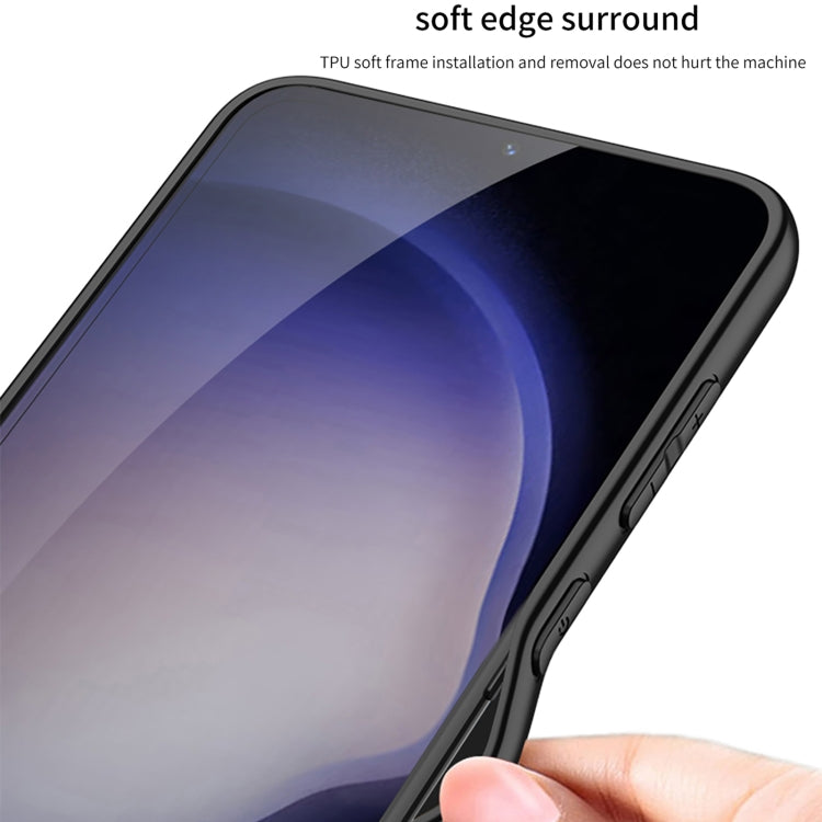 For Samsung Galaxy S24 5G GKK Skin Feel Frosted Leather MagSafe Magnetic Phone Case with Holder(Black) - Galaxy S24 5G Cases by GKK | Online Shopping South Africa | PMC TechLife | Buy Now Pay Later Mobicred