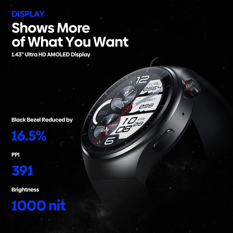 Zeblaze Thor Ultra 1.43 inch AMOLED Screen Android Smart Watch, Silicone Strap(Black) - free shipping - PMC TechLife - Order now!