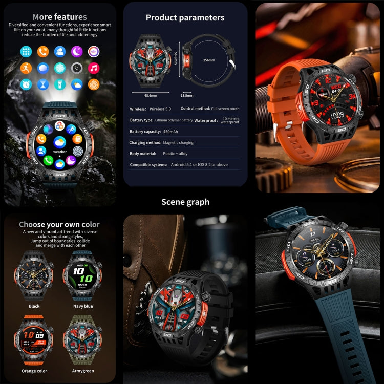 HT22 1.46 inch Smart Sport Watch, Support Bluetooth Call / Sleep / Heart Rate / Blood Pressure Health Monitor(Black) - Smart Watches by PMC TechLife | Online Shopping South Africa | PMC TechLife | Buy Now Pay Later Mobicred