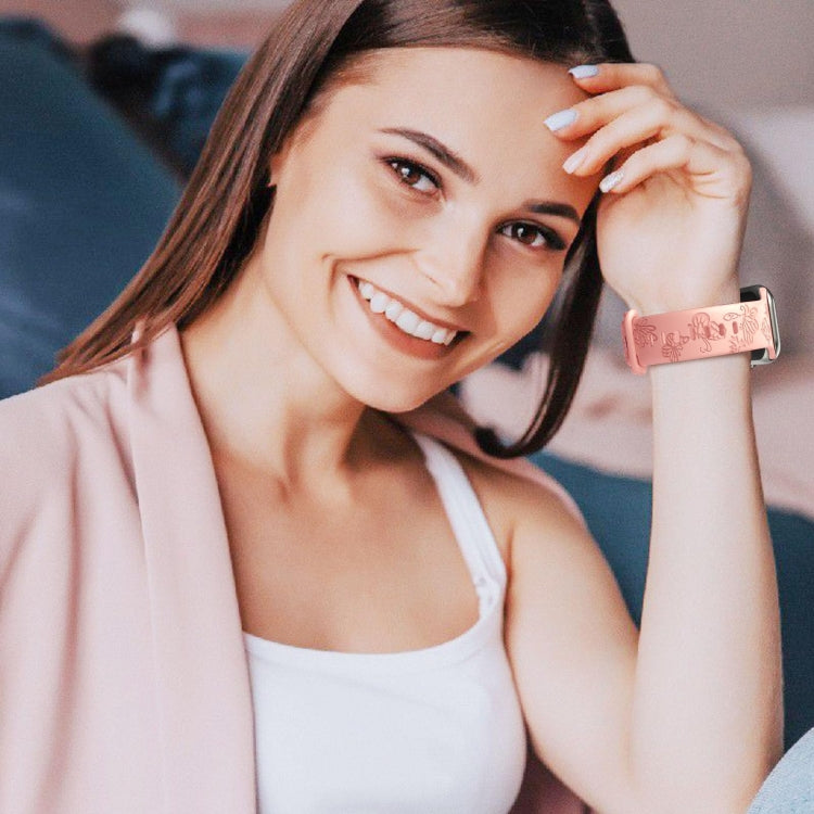 For Apple Watch Series 8 41mm Butterfly Flower Embossed Silicone Watch Band(Retro Rose) - Watch Bands by PMC TechLife | Online Shopping South Africa | PMC TechLife