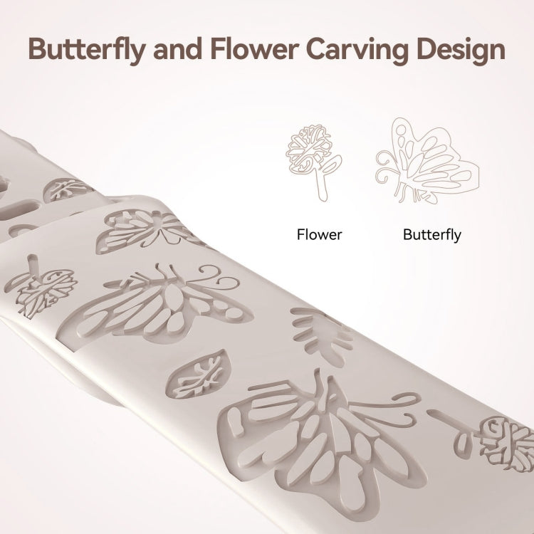 For Apple Watch Series 7 45mm Butterfly Flower Embossed Silicone Watch Band(Starlight) - Watch Bands by PMC TechLife | Online Shopping South Africa | PMC TechLife