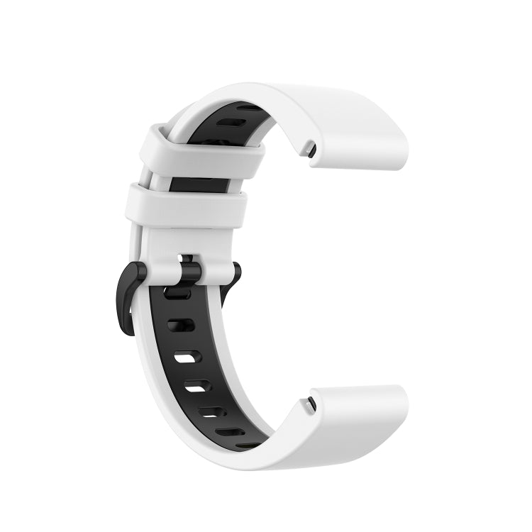 Compatible with Garmin Fenix 6S Two-color Silicone Watch Band(White Black) - Watch Bands by PMC TechLife | Online Shopping South Africa | PMC TechLife | Buy Now Pay Later Mobicred