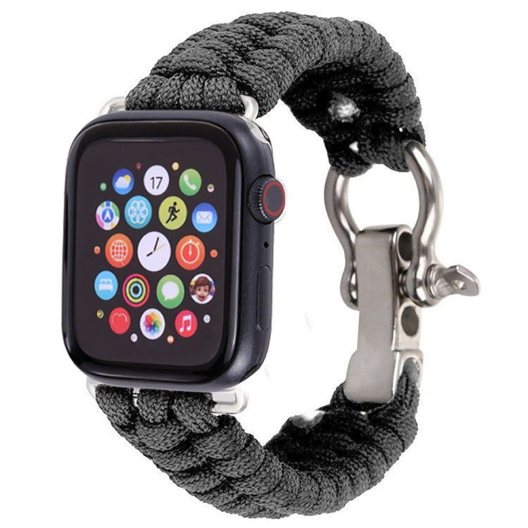 For Apple Watch Ultra 49mm / Series 8&7 45mm / SE 2&6&SE&5&4 44mm / 3&2&1 42mm Umbrella Cord Nylon Braided Watch Band(Grey) - Smart Wear by PMC TechLife | Online Shopping South Africa | PMC TechLife