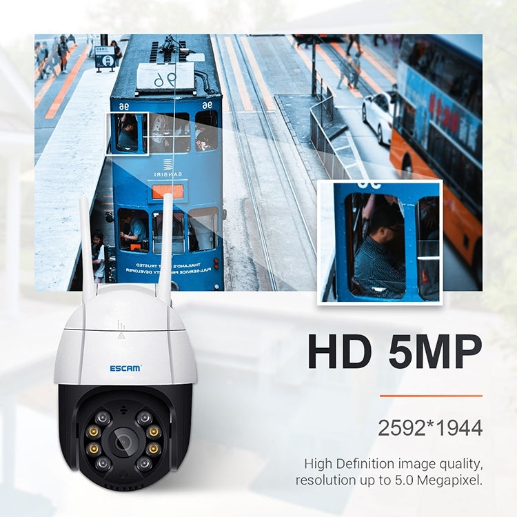 ESCAM QF518 5MP Smart WiFi IP Camera, Support AI Humanoid Detection / Auto Tracking / Dual Light Night Vision / Cloud Storage / Two Way Audio / TF Card, Plug:US Plug(White) - free shipping - PMC TechLife - Order now!