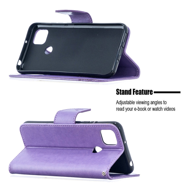 For Xiaomi Redmi 9C Two Butterflies Embossing Pattern Horizontal Flip Leather Case with Holder & Card Slot & Wallet & Lanyard(Purple) - free shipping - PMC TechLife - Order now!