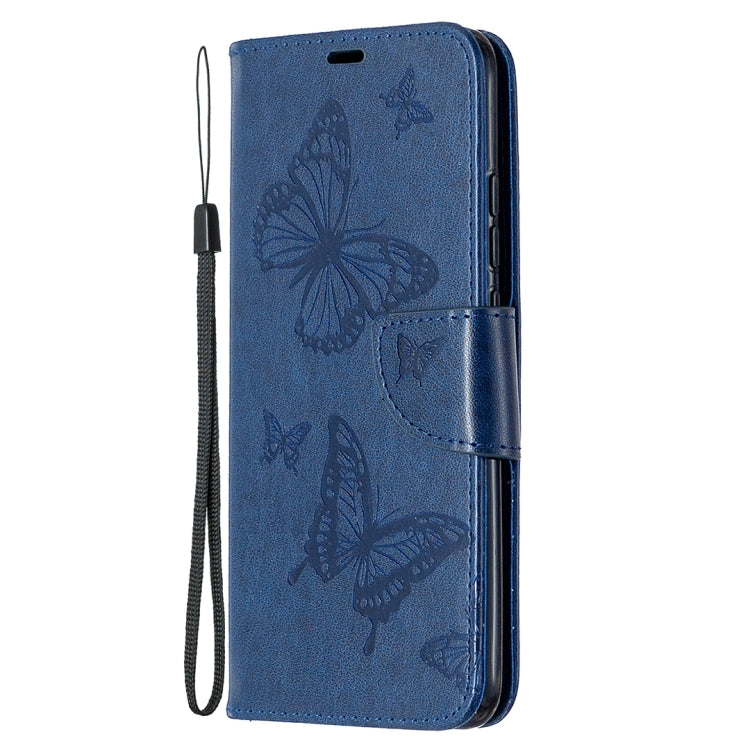 For Xiaomi Redmi 9C Two Butterflies Embossing Pattern Horizontal Flip Leather Case with Holder & Card Slot & Wallet & Lanyard(Dark Blue) - free shipping - PMC TechLife - Order now!